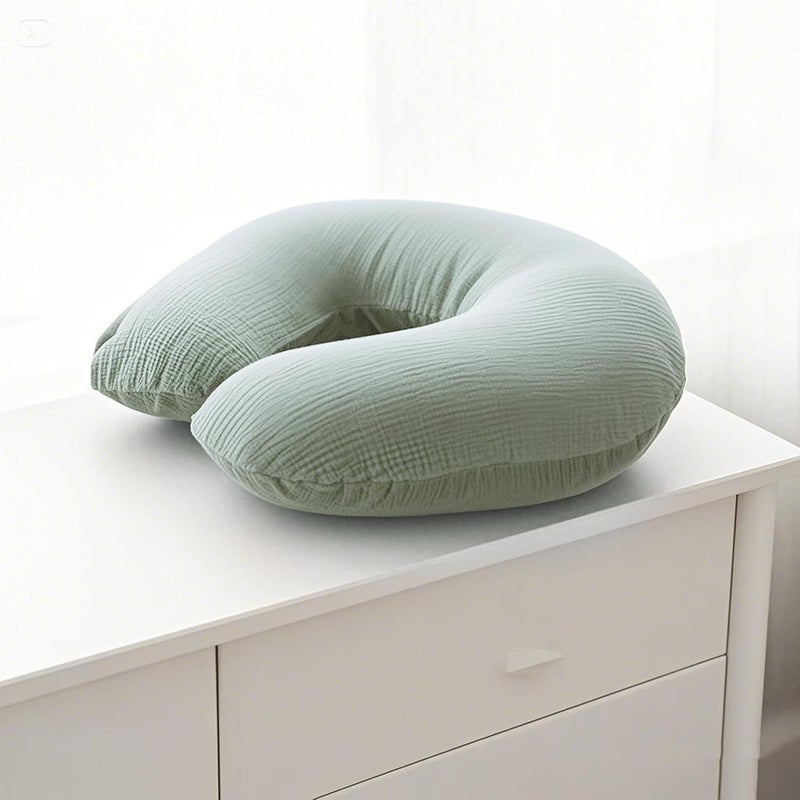 Coreeky Muslin Nursing Pillow Covers, 2 Pack, Soft & Adorable Slipcovers with Zipper Closure, 100% Cotton Covers for Breastfeeding Pillows (Green) - Image 2